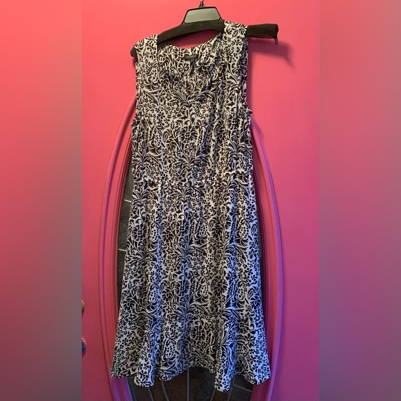 Talbots SZ 10 Black White Dress - Picture 1 of 4